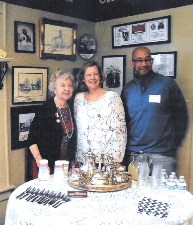 Edie Mae Herrel with Bexley Historical Society board members,                                                              Gail Storer and Bryan Drewry